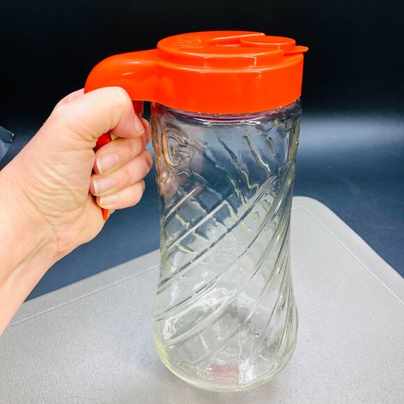 Vintage TANG Juice 1-Qt Orange Lid Glass Pitcher- Anchor Hocking: 80s Kitchen - Picture 2 of 14